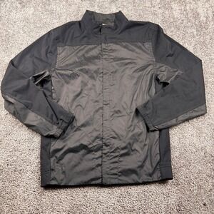 Nike Shield Golf Jacket Mens S Black Gray Full Zip Lightweight Windbreaker Rain